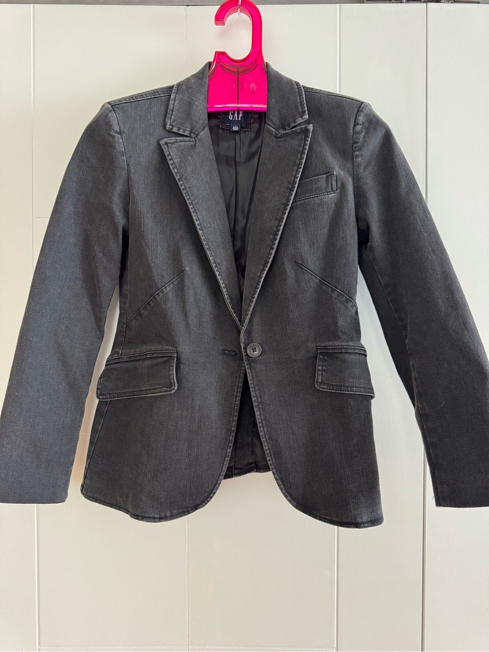 GAP Women's Charcoal Grey Denim Blazer Jacket - NEW- Size 6P